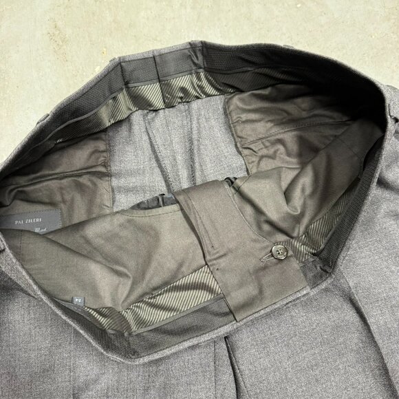 NWOT Pal Zileri Dress Pants Dynamic Wool Trousers Slim Made in Italy Grey 38x28 - Picture 5 of 12